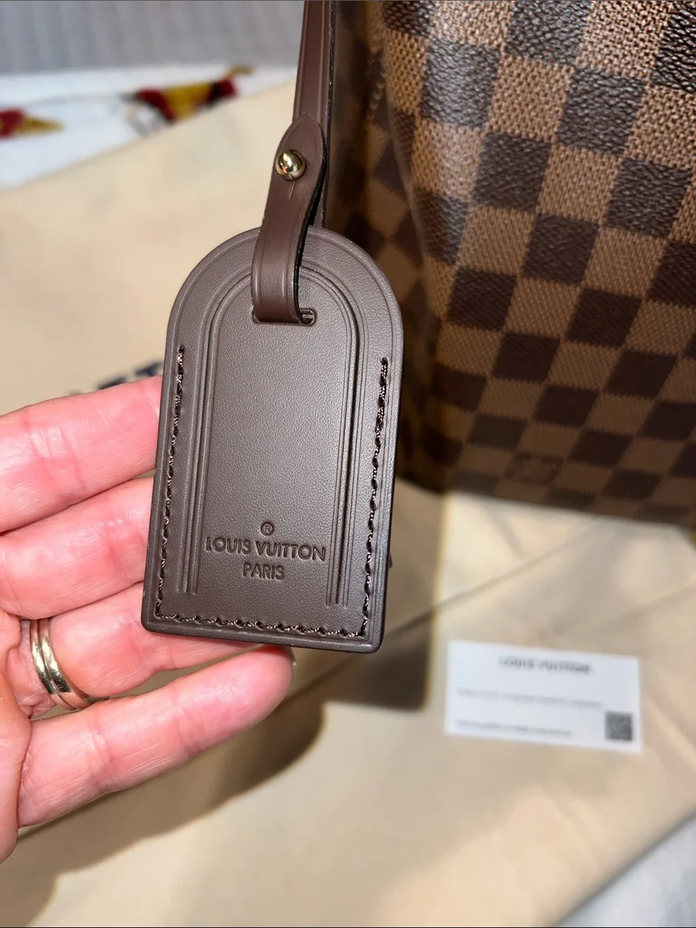 Louis Vuitton Brown Damier Ebene NEW Shoulder Bag with Red Interior Trim PM